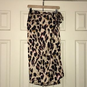 PLT Animal Print Wrap Skirt